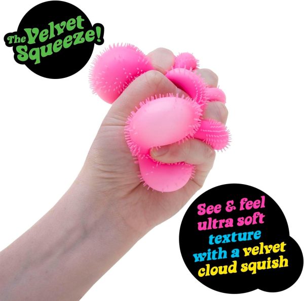 Schylling NeeDoh Fuzz Ball - Sensory Toy with a Velvet Texture and Soft Cloud Squish - Wavy Pattern You Can See and Feel - Ages 3 and Up - Color May Vary; One Per Pack (Flower Power)