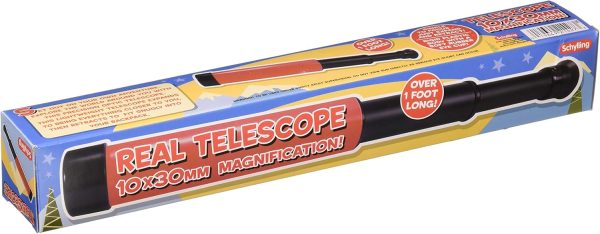 Schylling Spy Glass Telescope - Classic Telescope for Kids - Durable Observation Scope with Rubber Eye Cup for Imaginative Play - Ages 6 and Up - One Piece