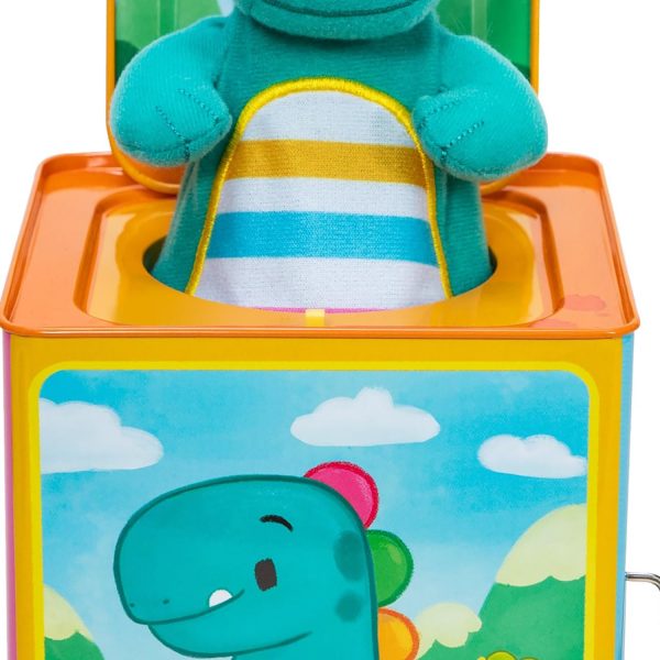 Schylling Brand Baby Dino Jack in The Box - Classic Tin Musical Popping Toy - Ages 18 Months to 4 Years
